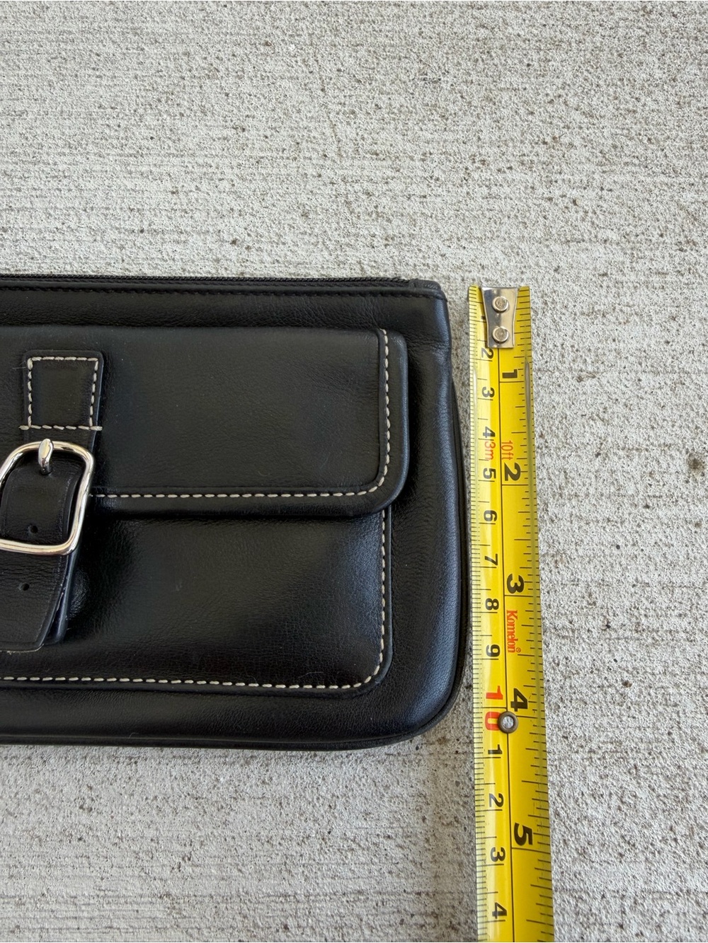 Vintage Coach Black Leather Buckle Wristlet Baguette Y2K Mini Purse 7” Shoulder - Picture 8 of 10